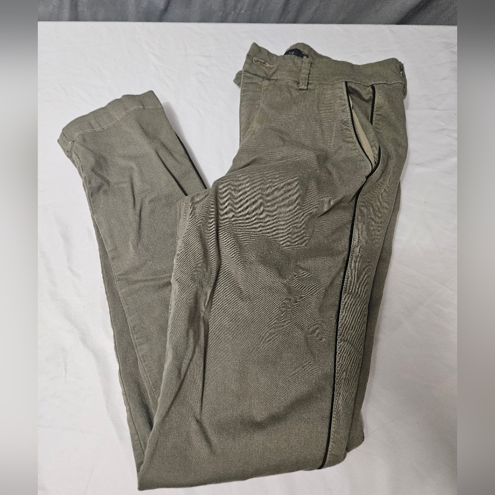 Level 99 Olvie Green Jeans With Black Side Piping Size 28 Skinny Jeans!